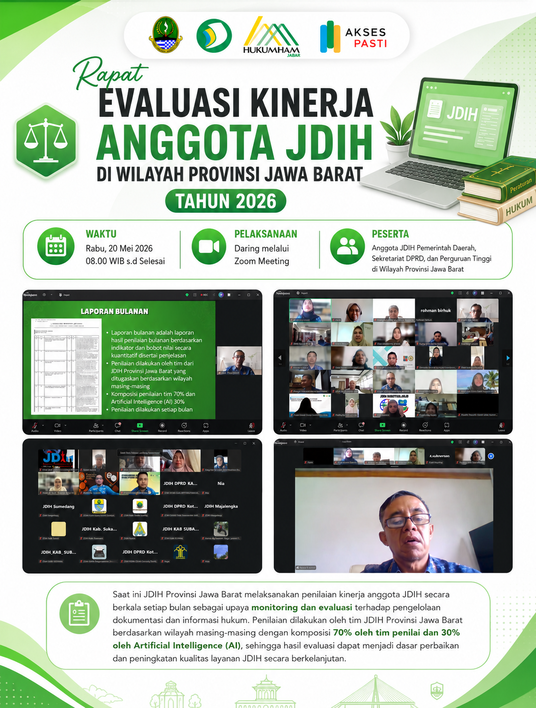 Rapat Evaluasi Kinerja Anggota JDIH di Wilayah Provinsi Jawa Barat Tahun 2026